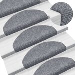 vidaXL Tapis d'escalier autocollants 10 pièces 65 x 21 x 4 cm Gris clair Demi-rond Grand