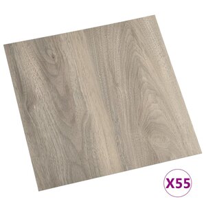 vidaXL Dalles de plancher autoadhésives 55 Pièces PVC 5 11 m² taupe