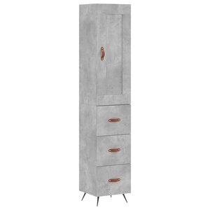 vidaXL Buffet haut Gris béton 34 5x34x180 cm Bois d'ingénierie