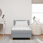 vidaXL Lit à ressorts avec coussin Gris clair 90 x 200 cm tissu