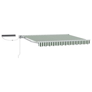 vidaXL Auvent rétractable électrique Vert et blanc 3 x 2 5 m
