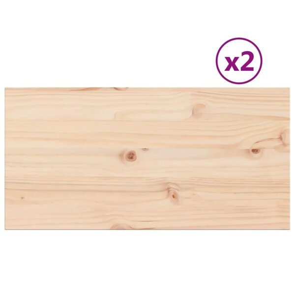 vidaXL Dessus de table 2 Pièces 80x40x1 7cm rectangulaire bois pin massif