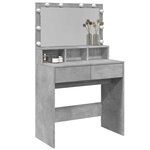 vidaXL Coiffeuse avec LED gris béton 80x41x134 5 cm