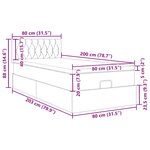 vidaXL Cadre de lit ottoman avec matelas gris foncé 80x200 cm tissu