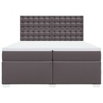 vidaXL Sommier à lattes de lit avec matelas Gris 200x200 cm Similicuir