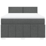 vidaXL Sommier à lattes de lit avec matelas Gris foncé 140x200cm Tissu