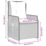 vidaXL Ensemble à manger de jardin 5 Pièces coussins gris résine tressée