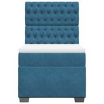 vidaXL Sommier à lattes de lit avec matelas bleu 90x200 cm velours