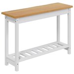 VidaXL Table console EKAI Blanc 112 x 35 x 76 cm Bois de pin massif