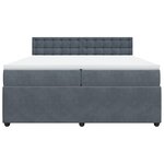 vidaXL Sommier à lattes de lit et matelas Gris foncé 200x200cm Velours