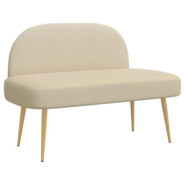 vidaXL Banc rembourré avec dossier Crème 110 x 60 x 76 cm Polyester