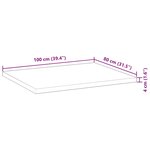 vidaXL Dessus de bureau non traité 100x80x4 cm bois d'acacia massif