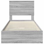vidaXL Lit de Rangement Gris Sonoma 90 x 190 cm Bois d'ingénierie