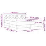 vidaXL Lit à ressorts noir 160x200 cm en tissu avec matelas