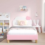 vidaXL Cadre de lit pour enfants avec tête de lit Rose 90 x 190 cm PU
