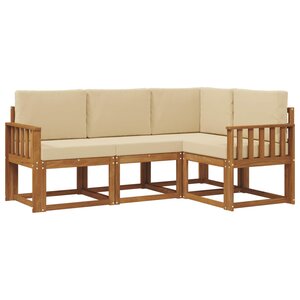 vidaXL Ensemble de canapés d'extérieur 4 pc Naturel et Beige