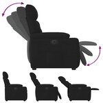 vidaXL Fauteuil inclinable électrique Noir Tissu