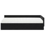 vidaXL Cadre de lit d'angle avec matelas Autre 2 Pièces Noir Velours