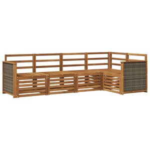 vidaXL Ensemble de canapés d'extérieur 4 pc Naturel
