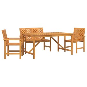 vidaXL Ensemble de salle à manger pour jardin 4 Pièces Marron