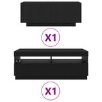 vidaXL Ensemble meuble TV Montage mural 2 Pièces Noir 200 x 35 x 40 cm