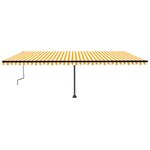 vidaXL Auvent manuel rétractable avec LED 600x350 cm Jaune et blanc