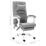 Chaise fauteuil siège de bureau informatique étude de massage tissu gris 02_0024011