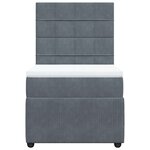 vidaXL Sommier à lattes de lit et matelas Gris foncé 80x200 cm Velours