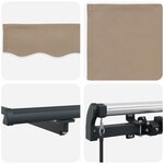 vidaXL Store Rétractable Manuel Beige 400x300 cm