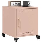 vidaXL Tables de chevet 2 Pièces rose 36x39x43 5 cm acier