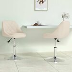 vidaXL Chaises pivotantes à manger lot de 2 Crème Velours
