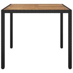 vidaXL Table de jardin pour repas Noir 90 x 90 x 75 cm Poly rotin
