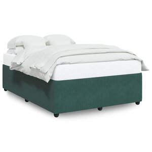 vidaXL Cadre de lit sans matelas vert foncé 160x200 cm velours