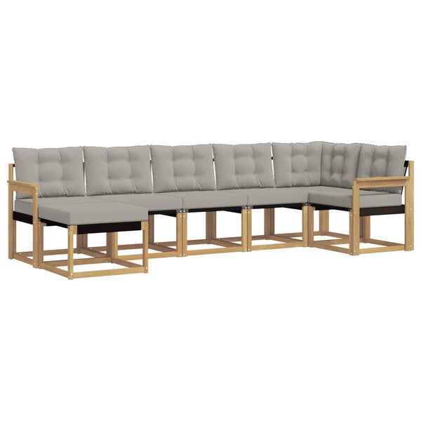 vidaXL Ensemble de canapés d'extérieur 7 Pièces Blanc et gris clair