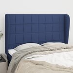 vidaXL Tête de lit avec oreilles Bleu 147x23x118/128 cm Tissu