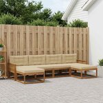 vidaXL Ensemble de canapés d'extérieur 6 pc Naturel et Beige