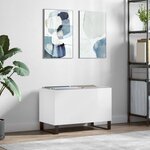 vidaXL Armoire à disques blanc brillant 74 5x38x48cm bois d'ingénierie
