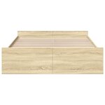 vidaXL Cadre de lit et tiroirs chêne sonoma 140x200 cm bois ingénierie