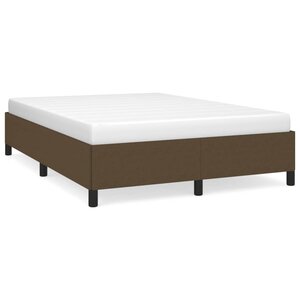 vidaXL Cadre de lit sans matelas marron foncé 140x190 cm tissu