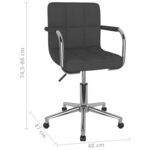 vidaXL Chaise pivotante de bureau Gris foncé Tissu