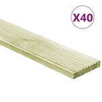 vidaXL Panneaux de terrasse 40 Pièces 5 8 m² 1 m Pin massif imprégné