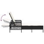 vidaXL Chaise Longue Noir et crème PE Rattan 157 x 55 x 92 cm