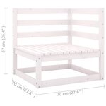 vidaXL Salon de jardin 12 Pièces avec coussins Blanc Bois de pin massif