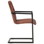 vidaXL Chaises à manger cantilever lot de 6 marron cuir véritable