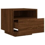 vidaXL Armoires de chevet avec lumières LED 2 Pièces chêne marron