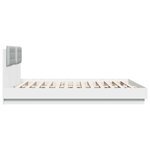 vidaXL Cadre de lit avec tête de lit blanc 160x200cm bois d'ingénierie
