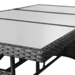 vidaXL Table de jardin noir 170x80x74 cm résine tressée