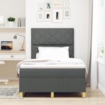 vidaXL Lit box spring avec matelas gris foncé petit double en tissu