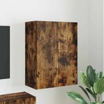 vidaXL Meuble TV mural Chêne fumé 59 5 x 31 x 80 cm Bois d'ingénierie