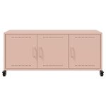 vidaXL Meuble TV rose 100 5x39x43 5 cm acier